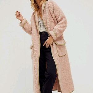 Free people Teddy coat pink